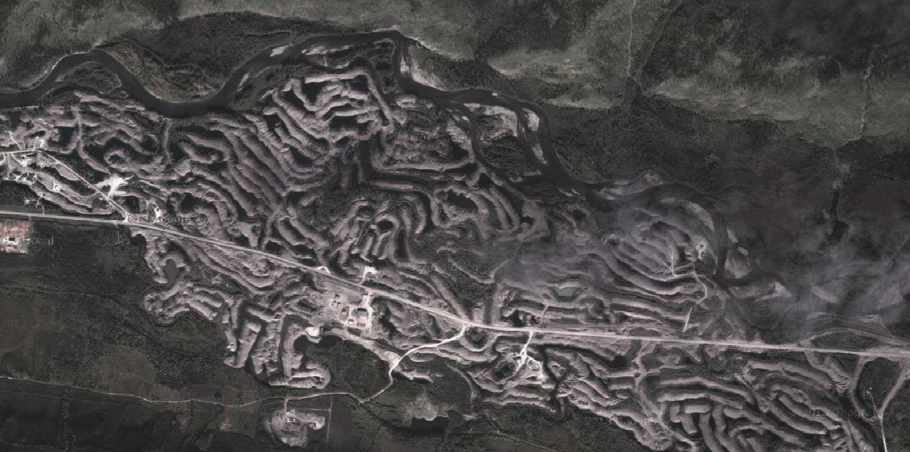 Aerial View of Kondike Tailings